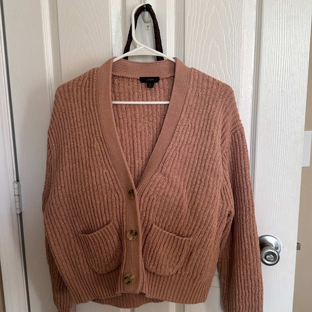 J.Crew grandpa style dusty rose cardigan